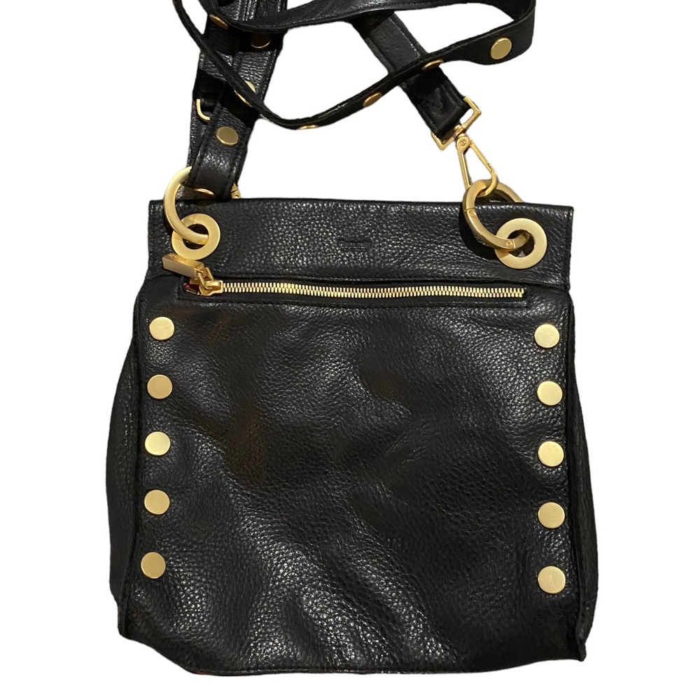Hammitt Tony medium black leather gold rivet crossbody shoulder bag rare